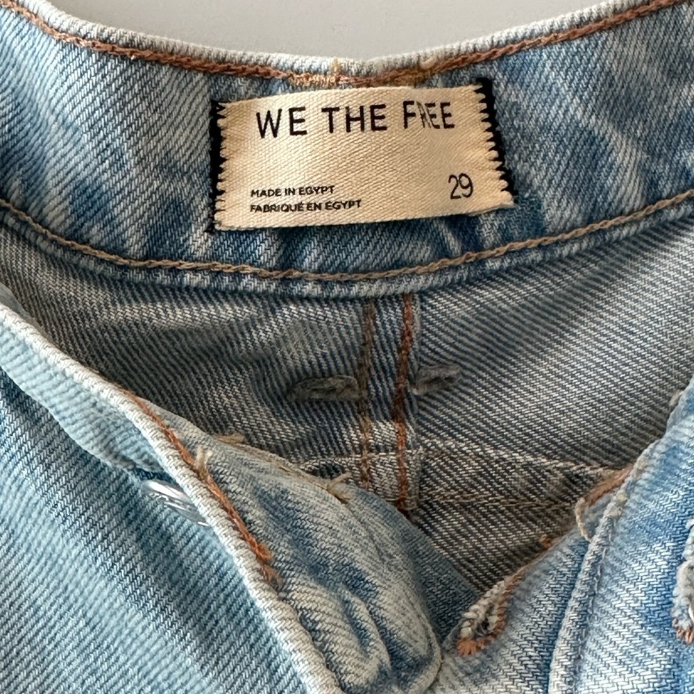 We The Free Good Luck Mid-Rise Barrel Jeans Size 29 Regular Aegean Light Blue - Picture 6 of 7
